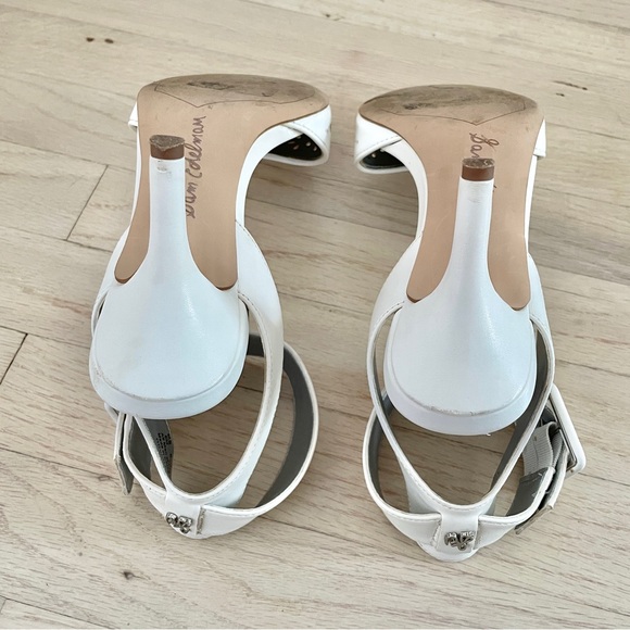 Sam Edelman White Floral Cutout Ankle Strap Odynna Pumps - Picture 4 of 5